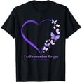 thumbnail image 1 of I Will Remember For You Butterfly Alzheimer's Awareness T-Shirt, 1 of 3