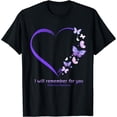 thumbnail image 1 of I Will Remember For You Butterfly Alzheimer's Awareness T-Shirt, 1 of 6
