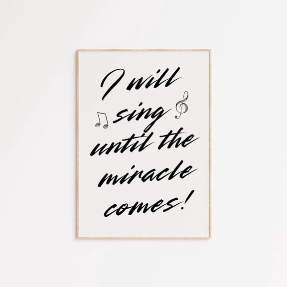 I Will Sing Music Modern Christian Wall Art Print, Unframed Paper Poster 8x10in