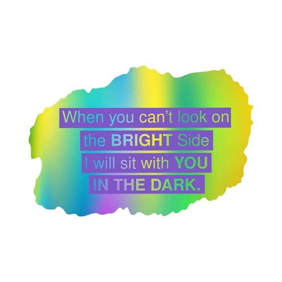 I Will Sit With You In The Dark Love Inspirational Quote Watercolor Wall Decal Wall Art Sticker Designs Vinyl Stickers For Home House Walls Rooms Windows Bedroom Decoration Size (26x26 inch)