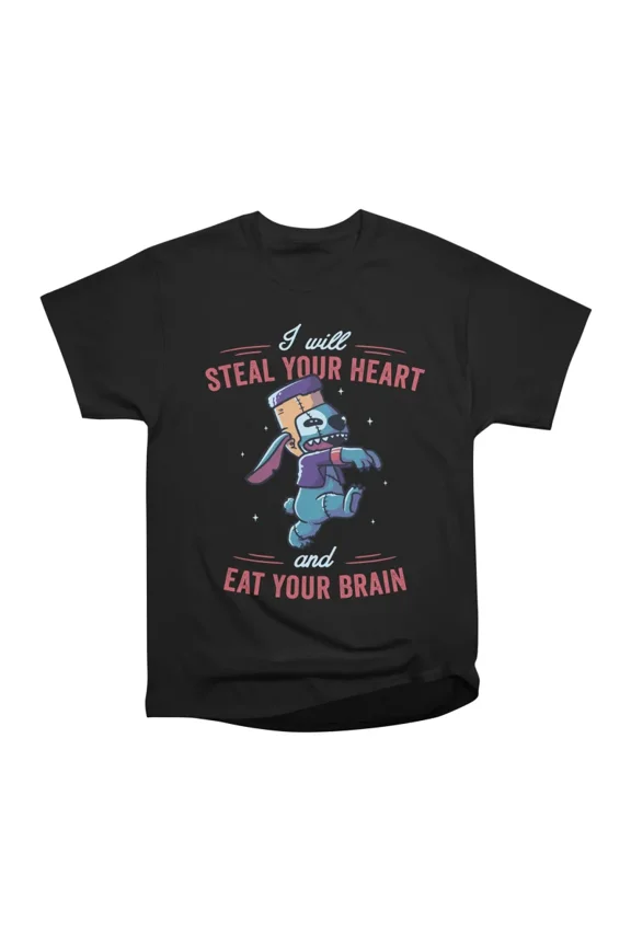 I Will Steal Your Heart And Eat Your Brain Funny Cute Spooky Halloween Gift T-Shirt Tee Gi