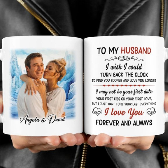 I Wish I Could Turn Back The Clock Personalized Custom Photo Couple Mug Gift For Couple, Bekilab Ceramic Coffee Mug, 11oz 15oz Gift