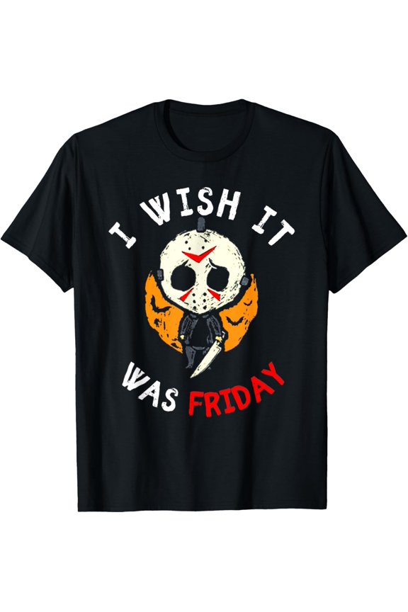 I Wish It Was Friday Funny Scary Halloween T-Shirt Tee
