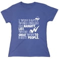 thumbnail image 1 of I Wish Santa Would Publish His Naughty List Sarcastic Humor Novelty Funny Women's Casual Tees, 1 of 3