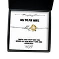 thumbnail image 1 of I Wish That Every Day, You Would See How Much I Love and Adore You Wife Sunflower Bracelet, Reusable Wife, Jewelry for Wife, 1 of 5