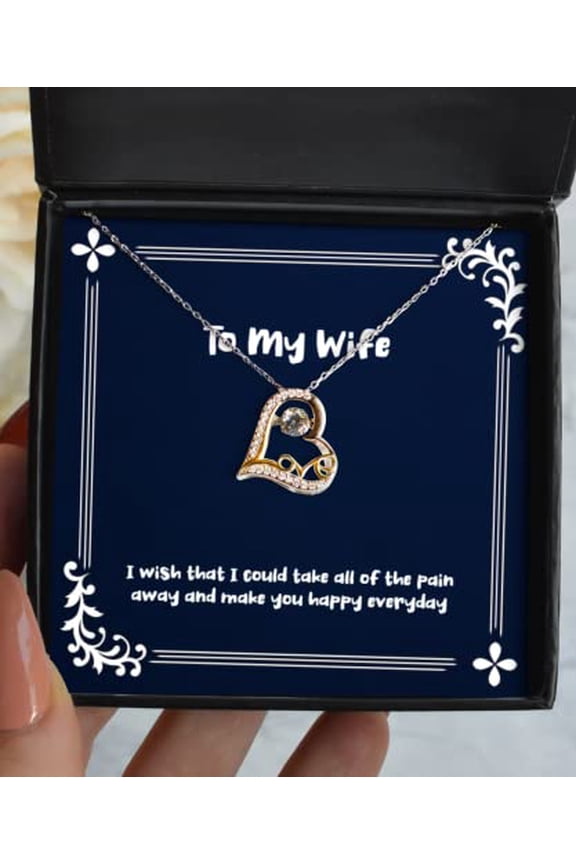 I Wish That I Could take All of The Pain Away and Make You Happy Love Dancing Necklace, Wife Present from Husband, Funny Jewelry for Wife