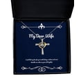 thumbnail image 1 of I Wish That My Love for You Would Always Continue and Never Wife Cross Dancing Necklace, Best Wife Gifts, Jewelry for Wife, 1 of 5