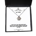 thumbnail image 1 of I Wish That You were here Right Now so we Could Cuddle in Bed Crown Pendant Necklace, Wife Present from Husband, Best Jewelry for Wife, 1 of 5
