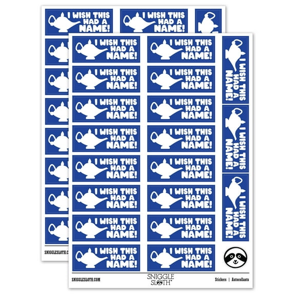 I Wish This Had a Name Genie Lamp Teacher Student School Sticker Set - Dark Blue - Gloss Finish - 2.00" Large