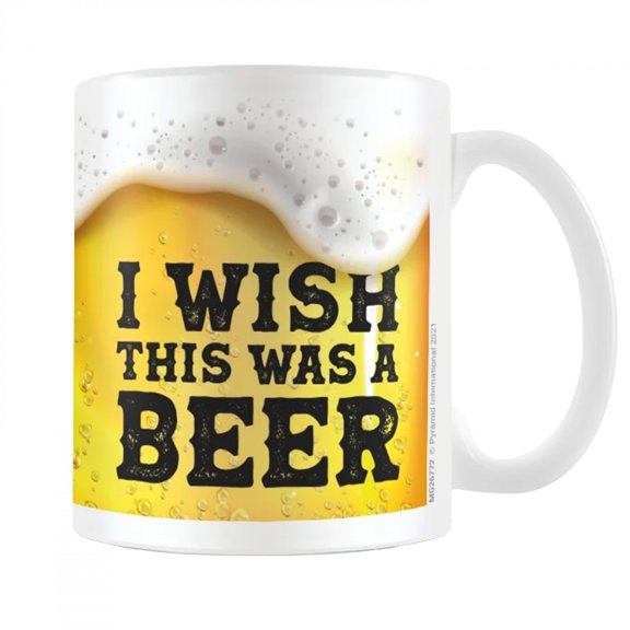 Drinking  11 oz I Wish this was Beer Ceramic Mug, Multi Color