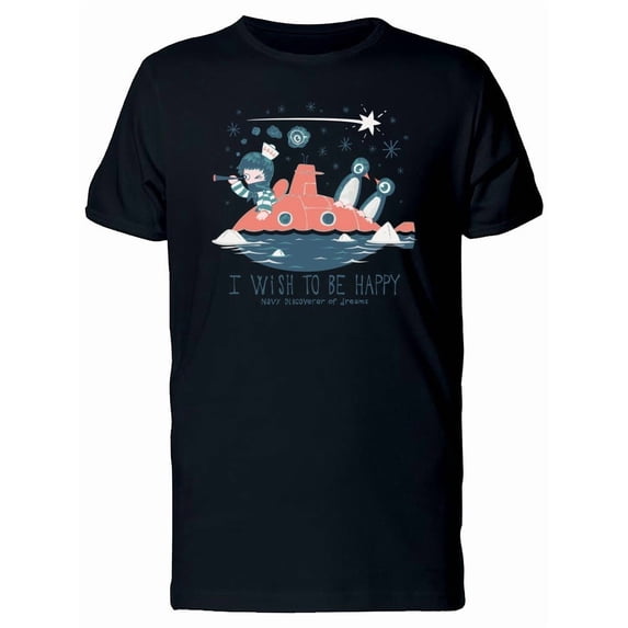 I Wish To Be Happy Sailor T-Shirt Men -Image by Shutterstock, Male x-Large