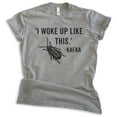 thumbnail image 1 of I Woke Up Kafka Shirt, Unisex Women's Men's Shirt, Kafka Shirt, Literature Shirt, Literary English Shirt, Dark Heather Gray, Medium, 1 of 6