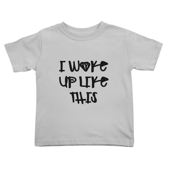 I Woke Up Like This Funny Toddler T Shirts for Boys Girls (Gray, Youth S)