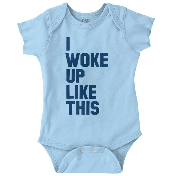 I Woke Up Like This Sleepy Naptime Romper Boys or Girls Infant Baby Brisco Brands 12M