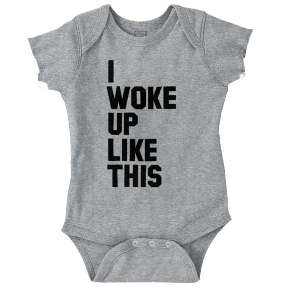 I Woke Up Like This Sleepy Naptime Romper Boys or Girls Infant Baby Brisco Brands 24M