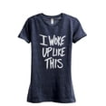 thumbnail image 1 of I Woke Up Like This Women's Fashion Relaxed T-Shirt Tee Heather Navy 2X-Large, 1 of 3