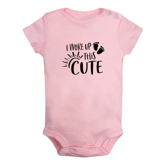 I Woke Up This Cute Funny Rompers For Babies, Newborn Baby Unisex Bodysuits, Infant Jumpsuits, Toddler 0-12 Months Kids One-Piece Oufits (Pink, 18-24 Months)