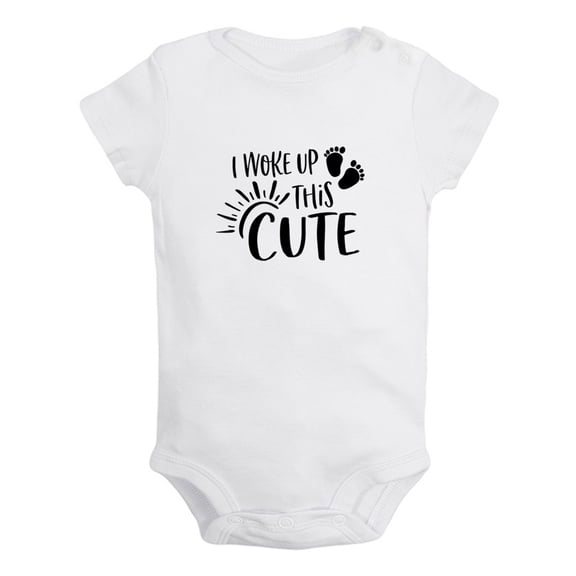 I Woke Up This Cute Funny Rompers For Babies, Newborn Baby Unisex Bodysuits, Infant Jumpsuits, Toddler 0-12 Months Kids One-Piece Oufits (White, 18-24 Months)