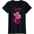 thumbnail image 1 of I Won Boxing Gloves Survivor Pink Ribbon Breast Cancer T-Shirt, 1 of 4