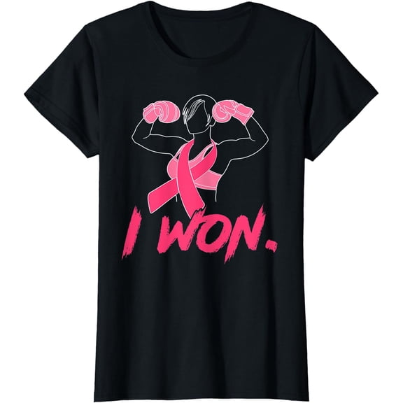 I Won Breast Cancer Awareness Pink Ribbon Survivor Warrior T-Shirt