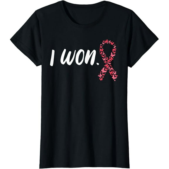 I Won Breast Cancer Awareness Support Pink Ribbon Survivor T-Shirt