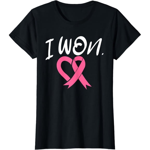 I Won Breast Cancer Awareness Support Pink Ribbon Survivor T-Shirt