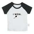 thumbnail image 1 of I Won Funny T shirt For Baby, Newborn Babies T-shirts, Infant Tops, 0-24M Kids Graphic Tees Clothing (Short Black Raglan T-shirt, 0-6 Months), 1 of 4