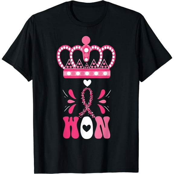 I Won Queen Crown Survivor Warrior Pink Ribbon Breast Cancer T-Shirt