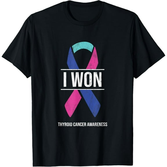I Won Thyroid Cancer Awareness Thyroid Cancer Ribbon T-Shirt