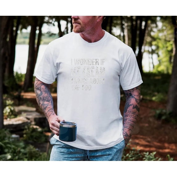 I Wonder If Ice Cream Thinks About Me Too retro tee A Funny Vintage Foodie Lover Quote T-Shirt Unisex, up to size 5XL