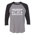 thumbnail image 1 of I Work Hard.. My Cat..Better Life Unisex 3/4 Sleeve Baseball Raglan Tee, 1 of 2