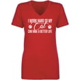 thumbnail image 1 of I Work Hard.. My Cat..Better Life Womens V-Neck T-Shirt, 1 of 2