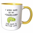 thumbnail image 1 of 3drose, I Work Hard So My Chameleon Can Have a Better Life, 11oz Two-tone Yellow Mug, 1 of 6