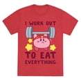 thumbnail image 1 of I Work Out to Eat Everything Kirby Unisex Triblend Tee Tee Shirt Sweatshirt Hoodie, 1 of 7