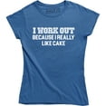 thumbnail image 1 of I Workout Because I Really Like Cake - Hilarious Work out Women's Gift Tee, 1 of 4