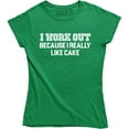 thumbnail image 1 of I Workout Because I Really Like Cake - Hilarious Work out Women's Gift Tee, 1 of 4