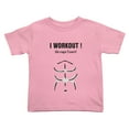 thumbnail image 1 of I Workout (Do Naps Count) Funny Toddler T-Shirts for Boys Girls (Pink, Youth L), 1 of 5