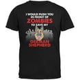 thumbnail image 1 of I Would Push You Zombies German Shepherd Black Adult T-Shirt - 2X-Large, 1 of 1