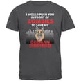 thumbnail image 1 of i would push you zombies german shepherd dark heather adult t-shirt, 1 of 1