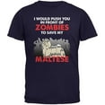 thumbnail image 1 of I Would Push You Zombies Maltese Navy Adult T-Shirt - Small, 1 of 1