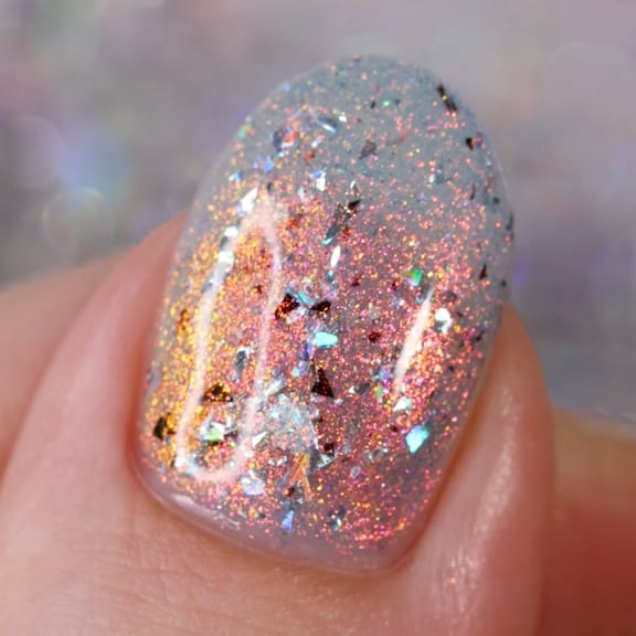 Whats Up Nails - I Yam Too Much Nail Polish Light Blue with Iridescent Shimmer and Glitter