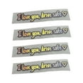 thumbnail image 1 of "I You Drive Safe" English Heart-shaped Rearview Mirror Sticker - Adorable Heart Design for Car Decor, Reminds of Safe Driving, Easy to Apply & Remove, for Car Use, Cute Car Accent, 4pcs, 1 of 5