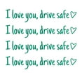 thumbnail image 1 of "I You Drive Safe" English Heart-shaped Rearview Mirror Sticker - Adorable Heart Design for Car Decor, Reminds of Safe Driving, Easy to Apply & Remove, for Car Use, Cute Car Accent, Green, 4pcs, 1 of 5