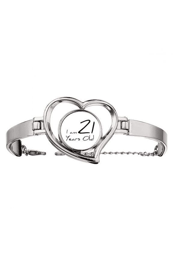 I am 21 years old Age Young Bracelet Heart Jewelry Wire Bangle