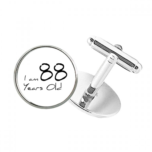 I am 88 years old Age Elderly Round Button Cuff Clip Stud Cufflinks