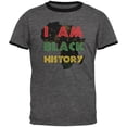 thumbnail image 1 of I am Black History Africa Distressed Mens Ringer T Shirt Dark Heather-Black MD, 1 of 1