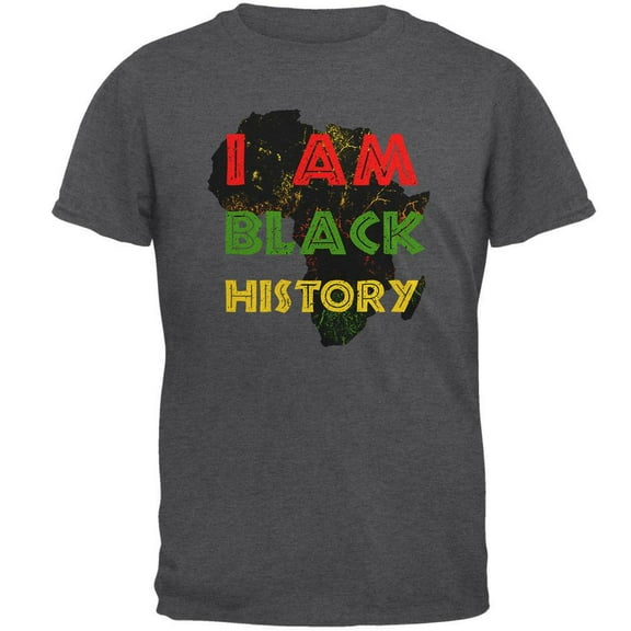 I am Black History Africa Distressed Mens T Shirt Dark Heather 2XL