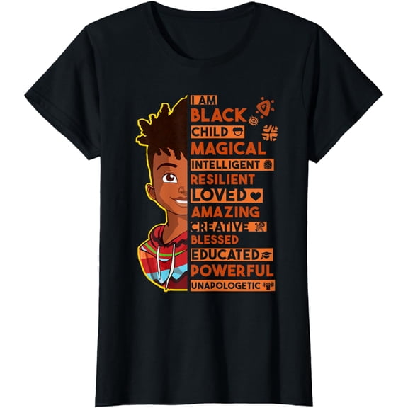 I am Black History Month Shirt Kids Boys African American T-Shirt
