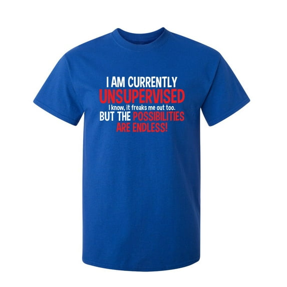 I am Currently Unsupervised I know it Freaks Me out Too Sarcastic Humor Graphic Novelty Funny Youth T Shirt