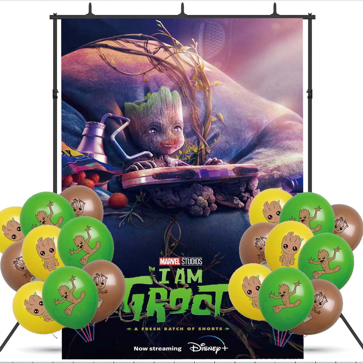 I am Groot Party Decorations Backdrop Banner Balloons Taspestry Wall ...